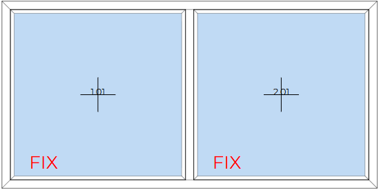Fenêtre fixe double en PVC