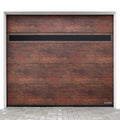 Hörmann garage door LPU 42 in a rich brown finish with a sleek horizontal design.